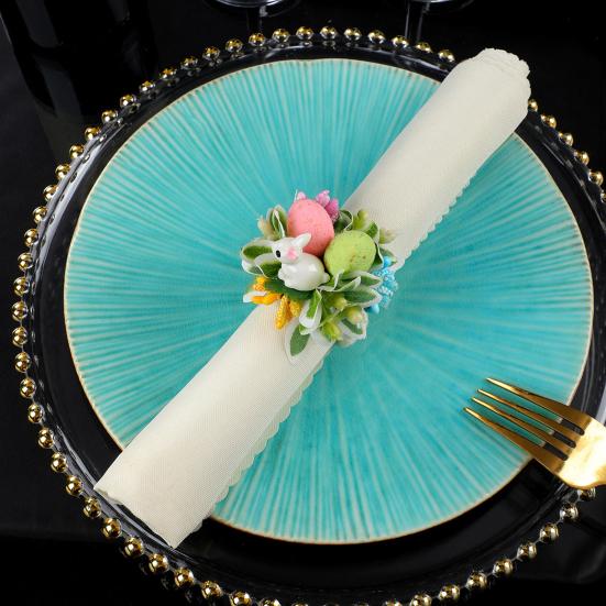 Кольцо для салфетки «Пасхальный кролик», держатель для салфетки с дизайном кроличьих ушей и пасхального яйца, праздничное весеннее украшение стола для званого ужина