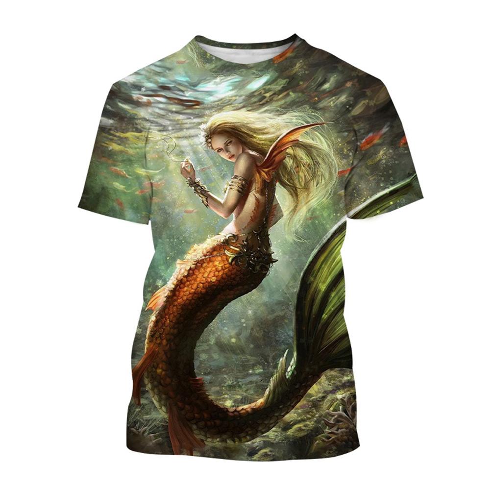 Сексуальный 3D-принт русалки Повседневные футболки Ocean Girl Fashion Мужские и женские повседневные уличные футболки Harajuku Hip-Hop Street Style Футболки Топы