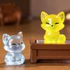 Набор из 6 светящихся миниатюрных фигурок лисиц, украшения для декора стола или салона автомобиля, для офиса или спальни