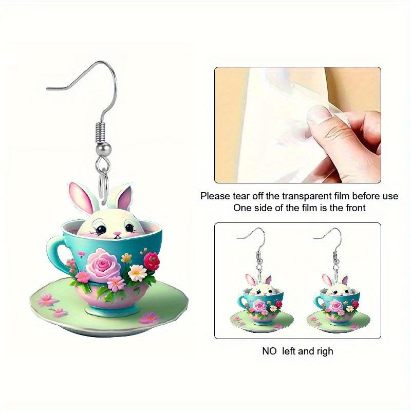 Fashion Cute Acrylic Bunny Earrings For Women