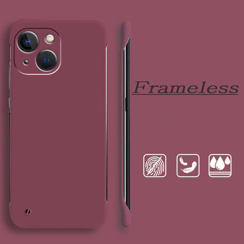 Модный тонкий безрамочный чехол для iPhone 16 Pro Max 15 Plus 14 13 12 11 Pro X XR Xs Max 7 8 Plus SE2 SE3 чехол Hard Scrub PC Candy Color