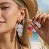 Асимметричные серьги-капли в форме медузы из акрила с градиентным цветом для женщин и мужчин, летние пляжные серьги-морские звезды, эстетичные украшения