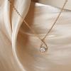 Fashion 925 Sterling Silver Water Drop Necklace Sparkling Zircon Pendant Romantic Woman Engagement Birthday Jewelry Gift