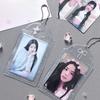 Прозрачный держатель для фотокарточек с блестящими сердечками Kpop Карточка для еды Карточка для автобуса Защитный чехол для фотокарточки Подвеска 1 шт.