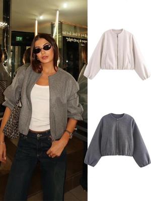 Новая женская двухцветная мягкая куртка-пилот