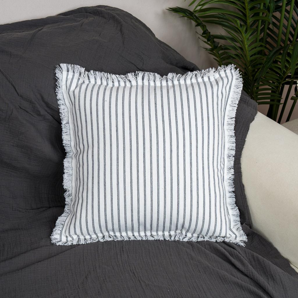 Подушка в полоску, простая подушка с ветром и бахромой, наволочка для подушки с рисунком в виде песка