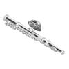 Silver Flute Brooch Miniature Musical Instrument Lapel Brooch Pin with Red Velvet Lined Instrument