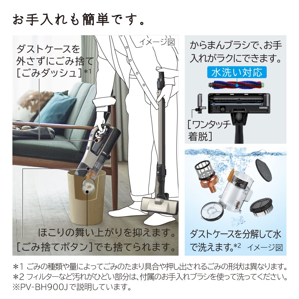 Пылесос Hitachi Power Boost Cyclone Cordless Stick Cleaner N Champagne Gold Основной корпус Сделано в Японии Универсальные инструменты Отличительная мощность PV-BH900J