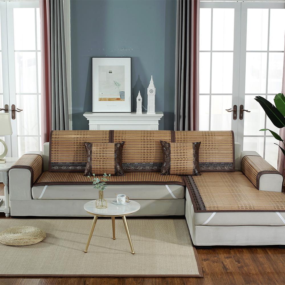 Бамбуковый коврик, диванная подушка, летний ледяной шелк, летний коврик, диванная подушка, бамбуковый коврик в китайском стиле, подушка из ротанга, подушка для стула