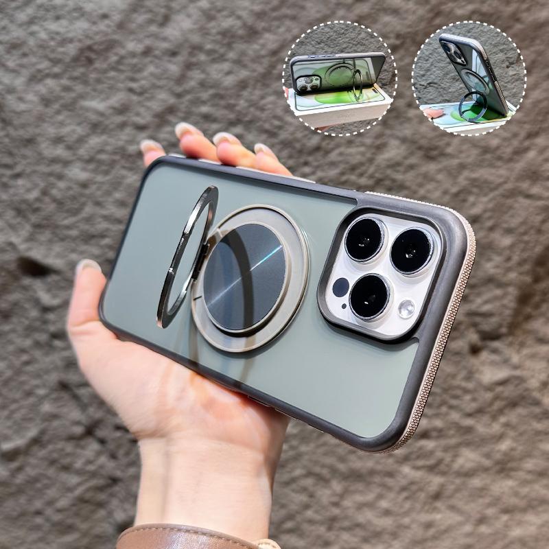 Для Magsafe Магнитный Беспроводной Зарядки 360 Поворотный Держатель Чехол для Телефона Для iPhone 16 Pro Max 14 13 15 Pro Max Полупрозрачная Крышка