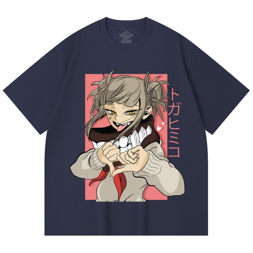 230 Gsm 100% Cotton My Hero Academia V19 Toga Print Unisex Heavy Cotton T Shirt