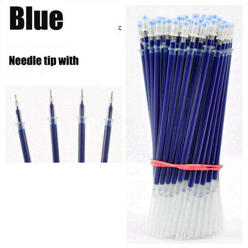 50 шт./пакет, универсальный, 0,38 мм, игольчатый наконечник, гелевая ручка, сменный стержень, черные, синие, красные чернила, сменный стержень, длина 13 см, офисные школьные письменные принадлежности