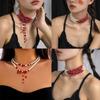 Red Color Halloween Blood Pearl Necklace Pearl Necklace for Women/Halloween Party/Cosplay Prop