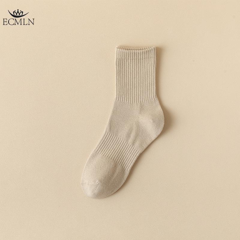 Мужские однотонные носки средней длины, осенние и зимние дышащие носки, дезодорирующие и впитывающие пот спортивные носки