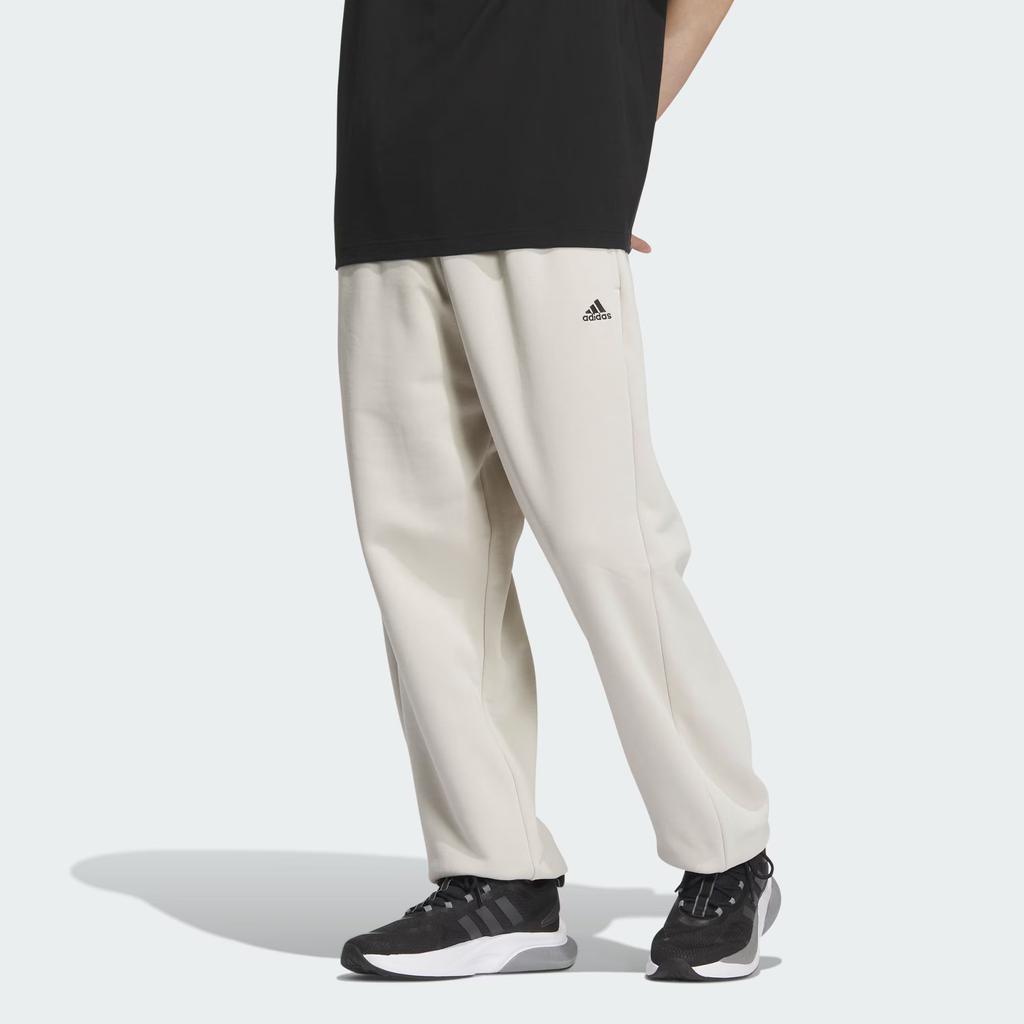 Adidas Штаны с логотипом, однотонные, флисовые, с толстыми манжетами, свободные, трикотажные, спортивные штаны унисекс, фосфорно-коричневые IV7602