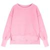 Children's Oversized Pullover Sweatshirt Girls' Round Neck Split-Front Solid Color Hoodie