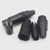 3-жильный никелированный XLR-гнездовой микрофонный штекер, черный