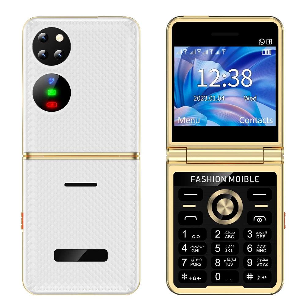 Складной телефон P21, 2,4 дюйма, HD, GSM, четыре SIM-карты, большие кнопки, камера, музыкальный проигрыватель Magic Voice, 1200 мАч, FM-светодиодный фонарик, ультратонкий раскладной телефон