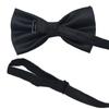 Men's Solid Black Double Layer Bow Tie - British Cube Grid, 27 Colors Available for Formal Events and Weddings.