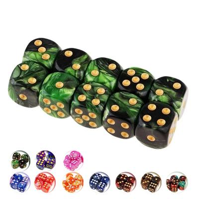 10 шт. 16 мм Двухцветные Непрозрачные Шестигранные Кости для Игр D6 DD Коллекция Костей Кости для RPG Прямой Стакан Настольные Игры Коллекция KTV Развлечения