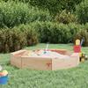 VidaXL Sandpit with Seats, Sand Game for Children, Playground for Toddlers Outdoor Garden, Octagon Wood 825009