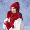 Winter Velvet Warm Hat Scarf Suit Women's Knitted Hat Coldproof Earmuffs Head Wool Hat