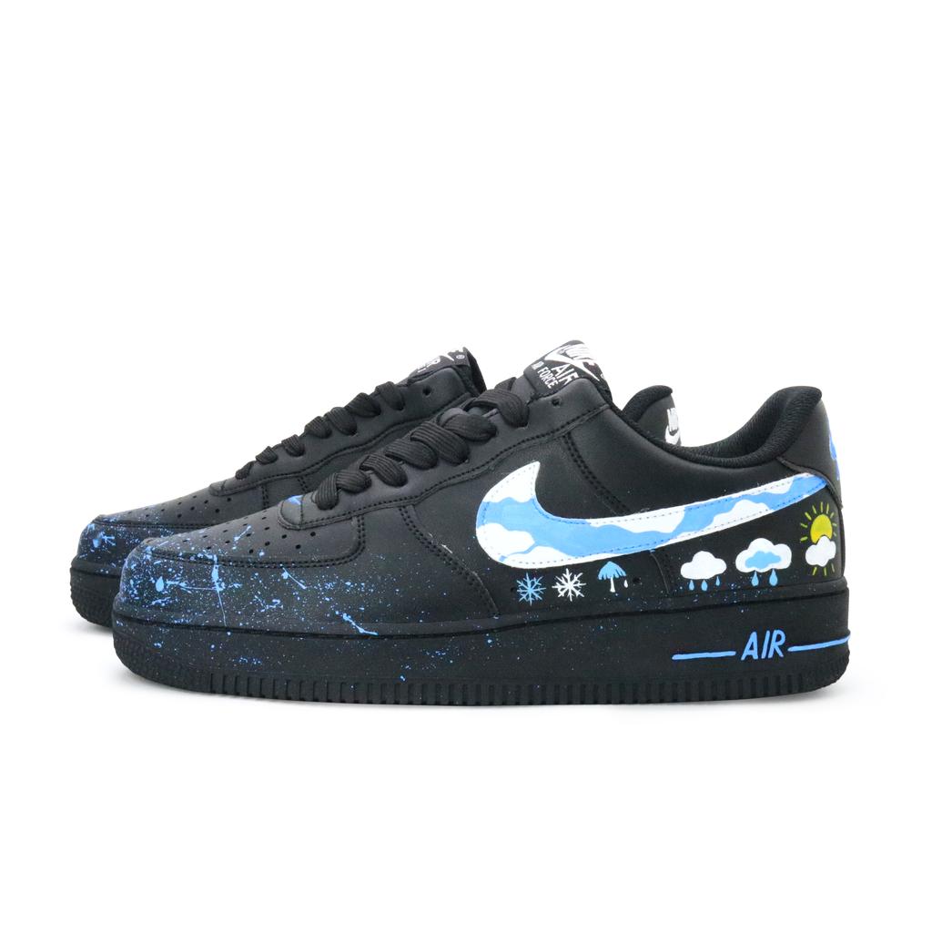 Nike Air Force 1 Weather Forecast Leather Abrasion Resistant Low top Skateboard Shoes Unisex Blue FZ0627-010(Team1037-)