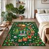 Christmas Printed Square Area Rug Soft Non Slip Floor Carpet For Bedroom Holiday Gift