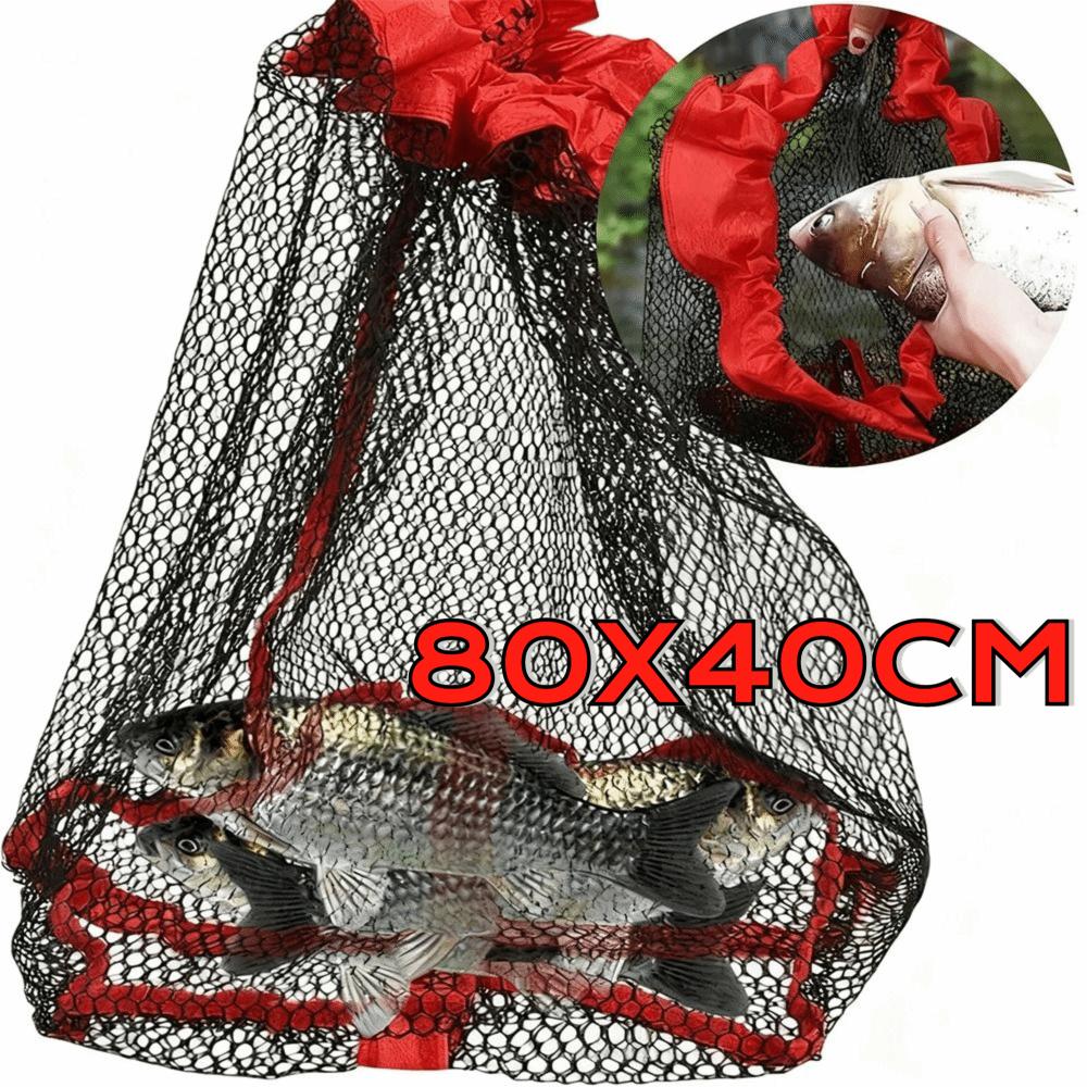 Foldable Fishing Net Bag Small Grid Fishing Gear New Mesh Drawstring Bag  Fishing Supply