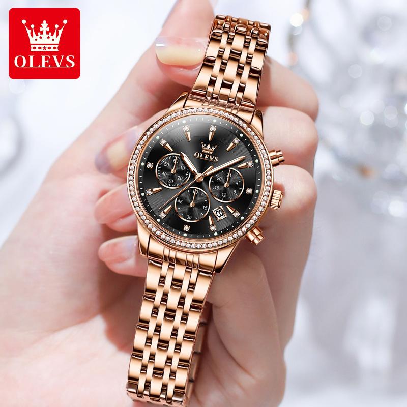 OLEVS Часы Многофункциональный хронограф Кварцевые часы Женские часы Женские часы