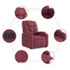 Recliner Chair with Lift Assist Electric Burgundy Fabric