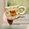 Birthday Gift Cute Little Bear Ceramic Cup for Boys and Girls Drinking Water Cup with Lid Spoon Couple Cup