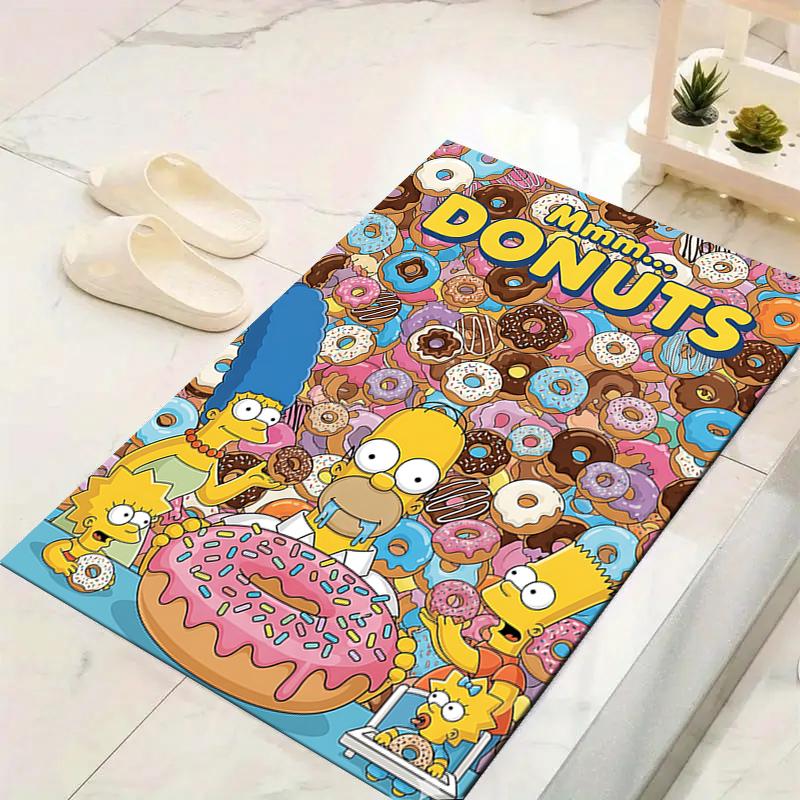 1Pc Simpsons Donut Delight Rug Office Carpet Indoor Outdoor Doormat Nonslip Soft Living Room Christmas Halloween Gift D922924