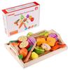 CARLORBO Toy Wooden Play House Fresh Vegetables Fruits Magnetic Ingredients Set Girls Boys Wooden Toy Quickly Cut Play House &