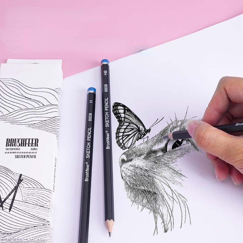 Набор карандашей для рисования, 14 шт./компл., деревянные профессиональные принадлежности для рукоделия, твердые/средние/мягкие угольные карандаши для эскизов, канцелярские принадлежности для художественной живописи
