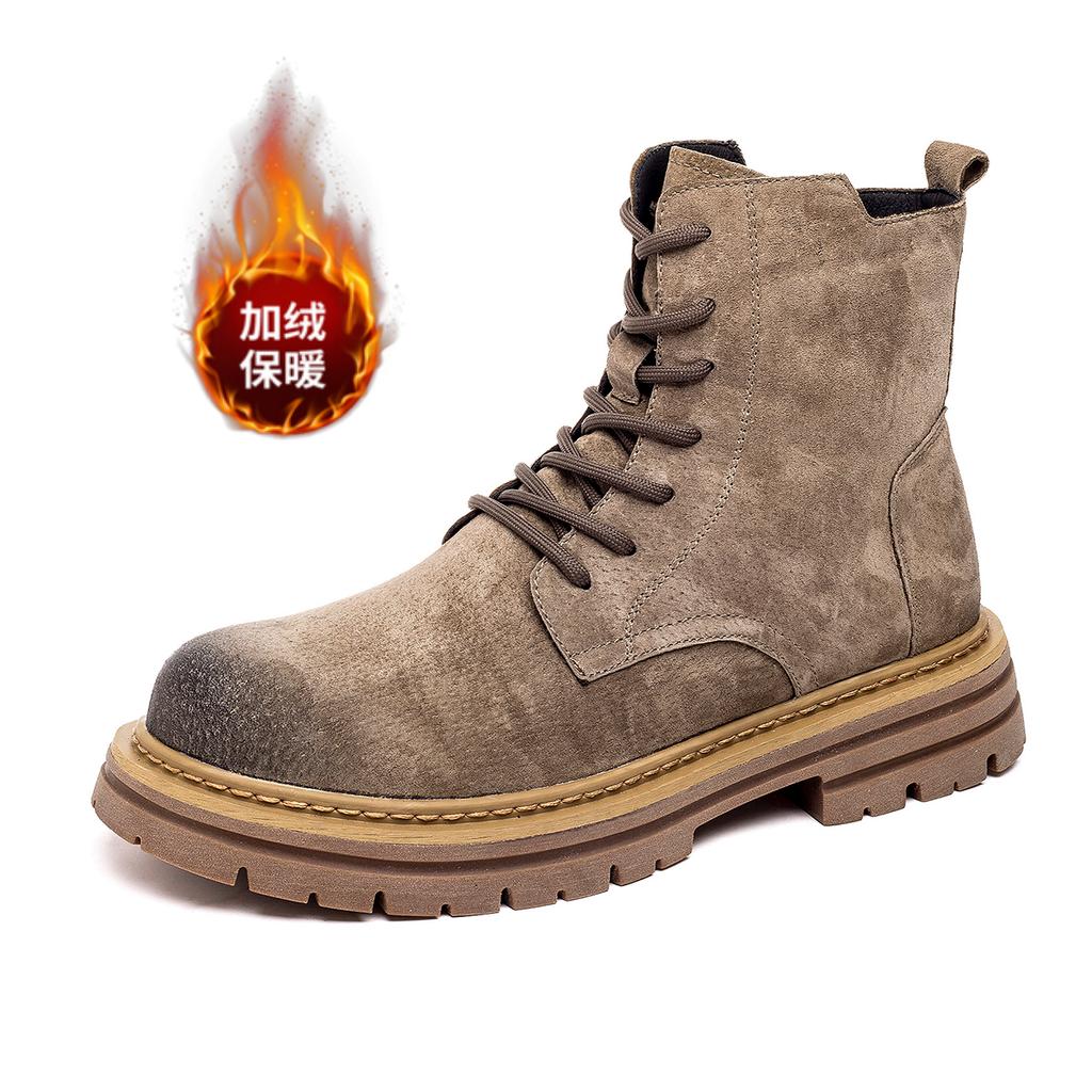 High Quality Men Chelsea Boots Genuine Leather Ankle Boots for Men Trendy Motorcycle Boots High-top Hiking Work Casual Men Boots