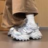 Папины кроссовки инс супер огонь толстая подошва маффин маленькие 6см повседневная обувь спортивная обувь серебристые ремешки маленькие белые туфли женская обувь