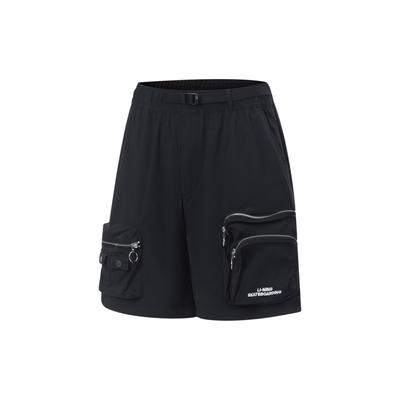 Li Ning Golden Era однотонные свободные повседневные шорты-карго мужские шорты черные AKST065-1