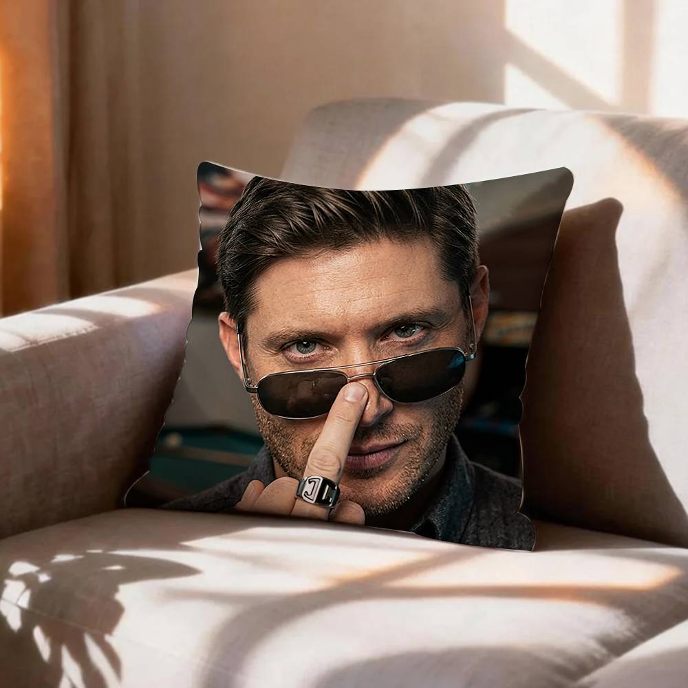 Vintage American JJensen Ackles Pillow Case Pattern Printed Pillowcase For Living Room Sofa Cushion Cover