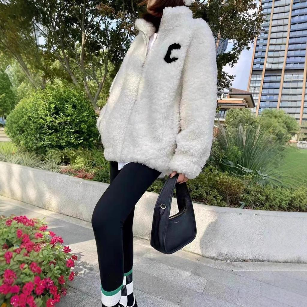 Cardigan Sweater Outdoor Sports Double-sided Velvet Stand-up Collar Jacket Trendy Brand Fleece Clothes Women's Autumn and Winter Windproof Warm Fleece