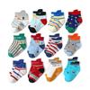 12pairs/lot Baby Floor Socks Boys Cotton Children's Anti-slip Boat Low Cut Sock 1-5Years