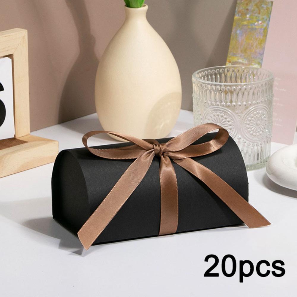 20 шт. Бумажные подарочные коробки с лентой Полукруглые подарочные коробки Коробка для упаковки подарков Складная подарочная коробка для мыла Изделия ручной работы Украшение Подарочная упаковочная коробка