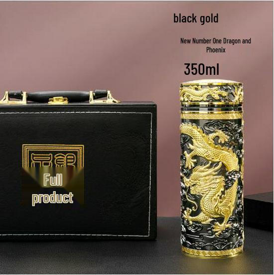 Pure Silver 9999 Thermal Water Cup - Nine Dragon, Hundred Blessings, Dragon & Phoenix Design