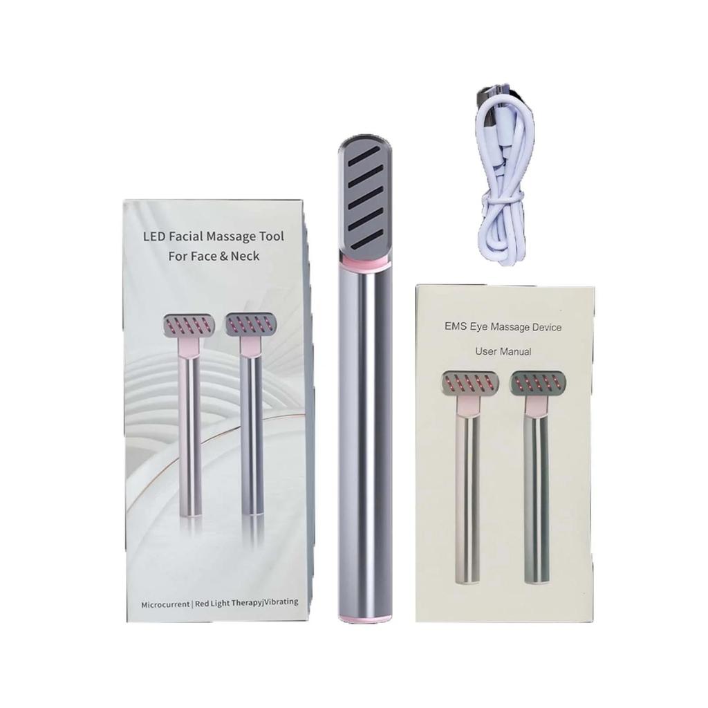 Портативный массажер для глаз с красным светом – USB-зарядка, вибрация, 42°C, теплый компресс от темных кругов и морщин