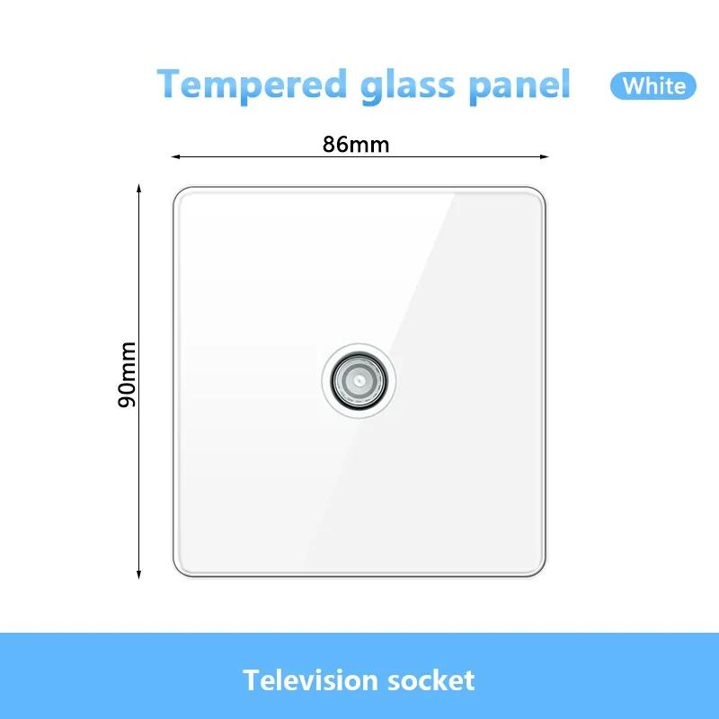 Стандарт Великобритании настенный светодиодный выключатель 2-позиционный розетка питания, 18 Вт быстрая зарядка универсальная двойная 3-контактная вилка USB Type-C стеклянная розетка