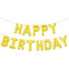 Light Blue Happy Birthday Balloons Banner 16 Inch Mylar Foil Letters Birthday Sign Banner Bunting Reble for Girls Boys Kids & Adults Birthday