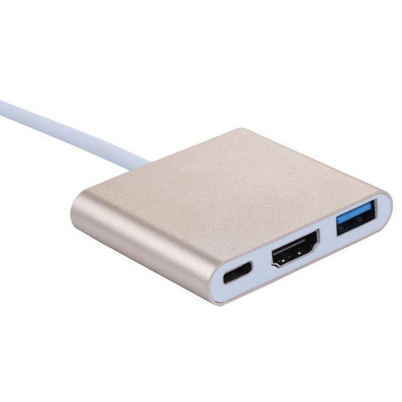 1 шт. Конвертер Type-C в HD Расширитель OTG-адаптер 3 в 1 Хаб Type-C 3.0 с HDMI 4K Сплиттером USB Дисковод Кардридер Док-станция для зарядки PD