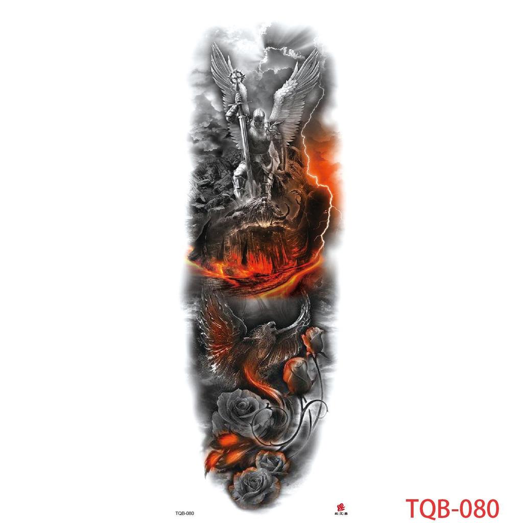 1 PC 480*170MM Large Temporary Tattoos Sleeve for Men Women Full Arm Selleve Tattoos Temporary Realistic Fake Wolf Tiger Lion Tattoo