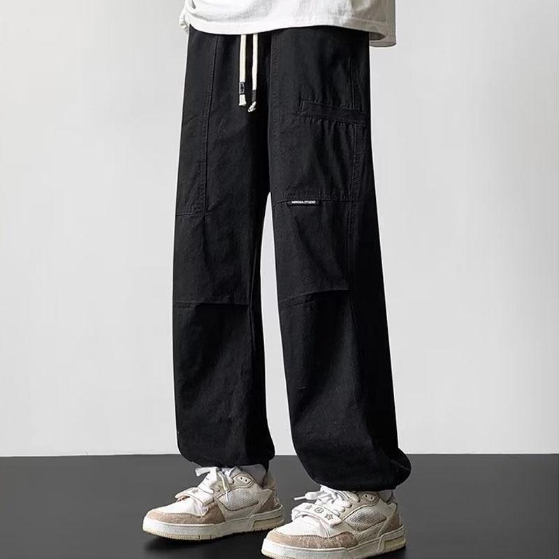 2024 Fashion Men's Loose Retro Fashion Casual Straight Crop Pants