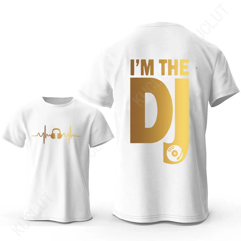 Футболки с принтом DJ-наушников, графические футболки для тернтейблистов, мужская уличная одежда с коротким рукавом, подарки для любителей записанной музыки, футболка, мужская одежда